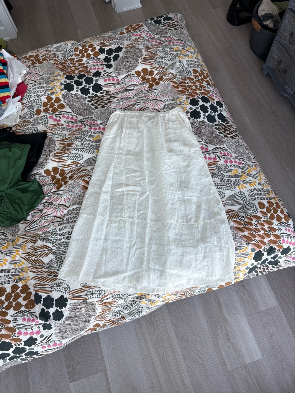 Zara Cream Maxi Linen Skirt